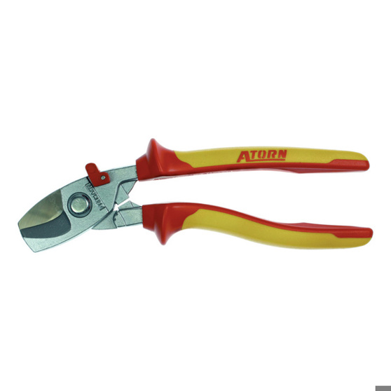 ATORN VDE-Kabelschere – 220 mm, verchromter Kopf, 2-Komponenten Griffe