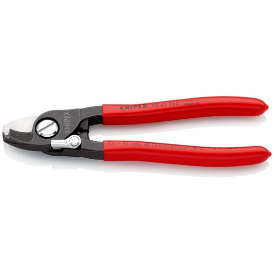 KNIPEX VDE Kabelschere 95 41 165 - Brüniert, Kunststoffüberzogen, 165 mm