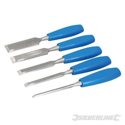Schnitzarbeitsset - 5-teiliges Stechbeitel Set | Hohlbeitel und Schnitzeisen | 6mm, 13mm, 19mm, 25mm, 32mm