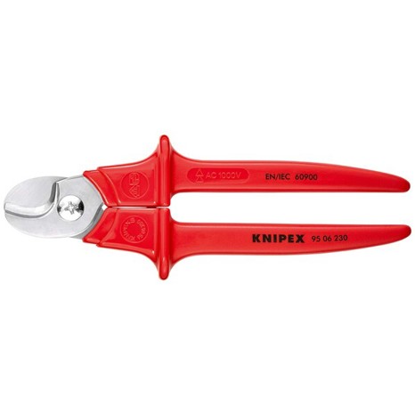 KNIPEX VDE-Kabelschere 230 mm - Isolierte Griffe, Kunststoff umspritzt | VDE-geprüft