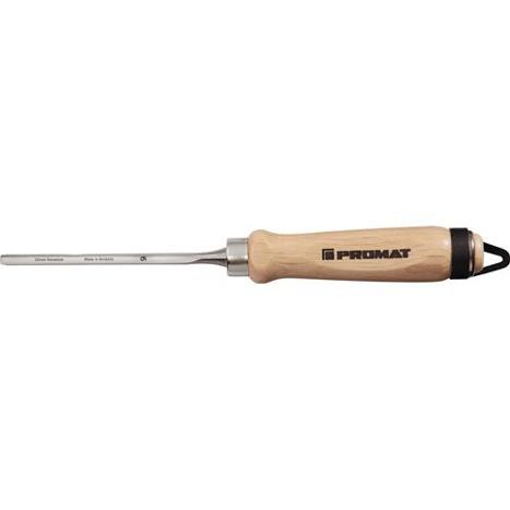 PROMAT Hohlbeitel B.12mm Ulmer Form - CV-Stahl, Weißbuchenholz
