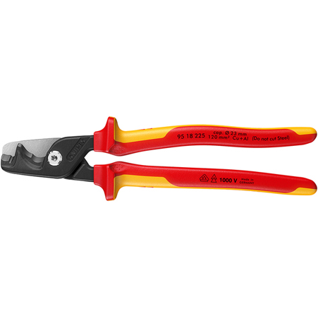 KNIPEX StepCut® XL Kabelschneider - VDE-geprüft, brüniert, 234 mm mit ergonomischem Mehrkomponenten-Griff