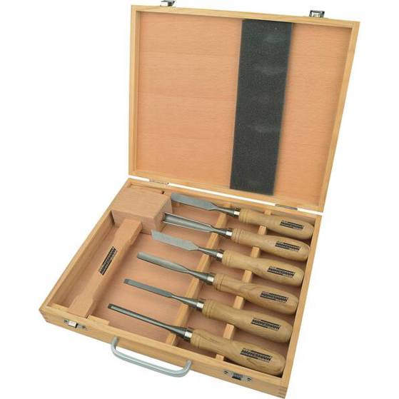 Brüder Mannesmann Schnitzwerkzeugsatz M66107 - 7-teiliges Schnitzarbeitsset