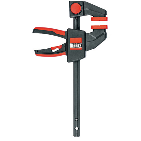 BESSEY EZM30-6 Einhandzwinge F-Klammer 30 cm Schwarz/Orange - Robuste Schraubzwinge für präzise Haltearbeit